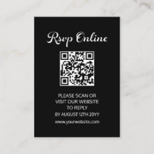 Modern Flair Script Minimalist Black Wedding RSVP