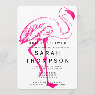 Modern Flamingo Bridal Shower Invitation