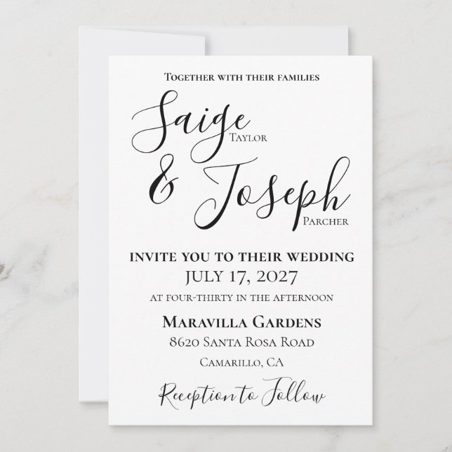 Modern Flat Wedding Invitation (Front)