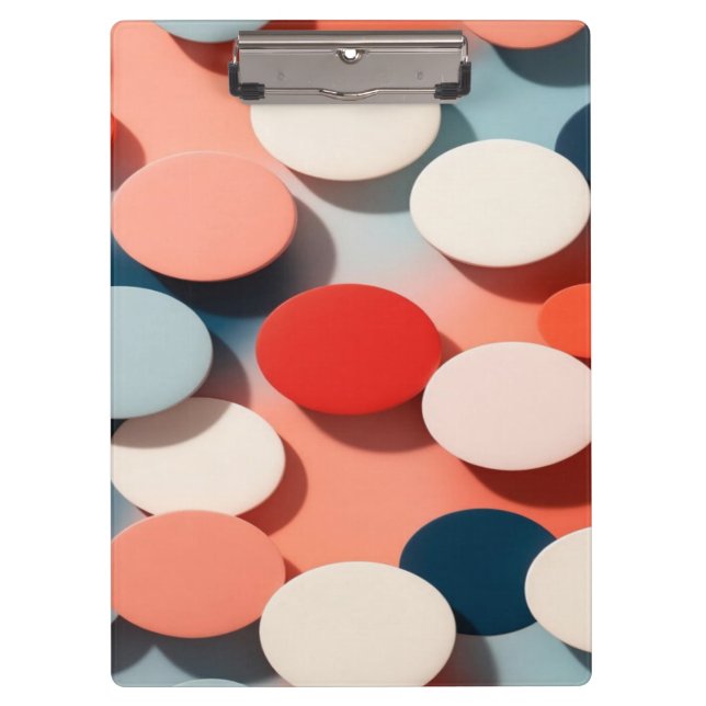 Modern Floating Circles Pattern Clipboard (Front)