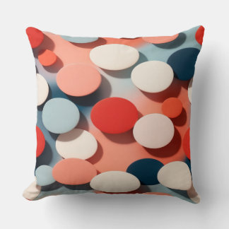 Modern Floating Circles Pattern Throw Pillow