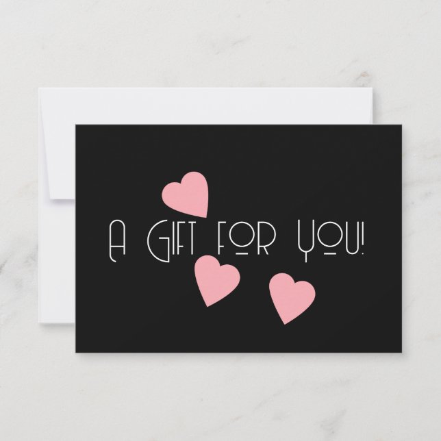 MODERN Floating Hearts Gift Certificate Invitation (Front)