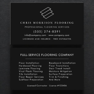 Modern Flooring Installation Business Card