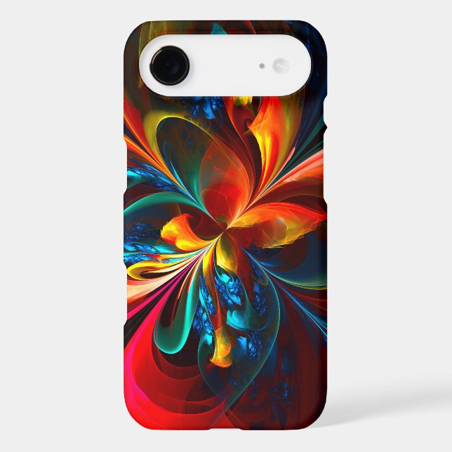 Modern Floral Abstract Art Orange Blue Pattern #14 (Back)