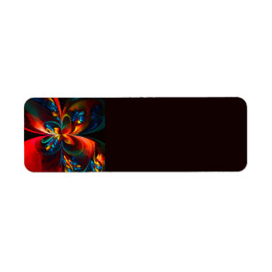 Modern Floral Abstract Art Orange Blue Pattern #14
