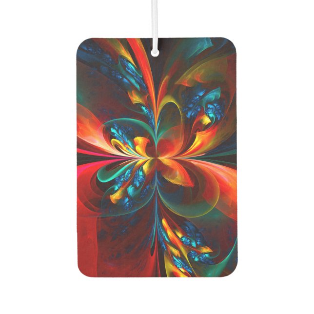 Modern Floral Abstract Art Orange Blue Pattern #14 Air Freshener (Front)