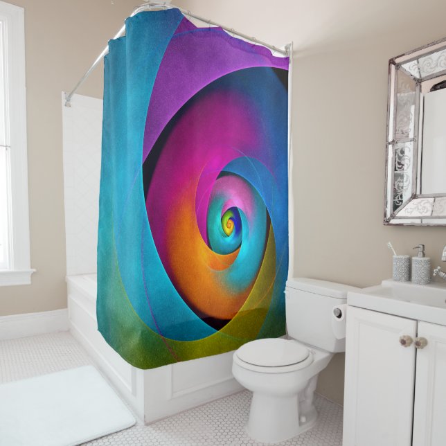 Modern Floral Abstract Art Pink Blue Pattern #17 (In Situ)