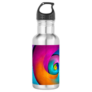 Modern Floral Abstract Art Pink Blue Pattern #17 532 Ml Water Bottle