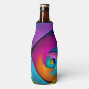 Modern Floral Abstract Art Pink Blue Pattern #17 Bottle Cooler