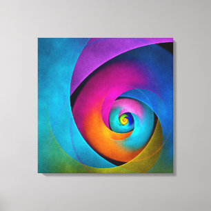 Modern Floral Abstract Art Pink Blue Pattern #17 Canvas Print