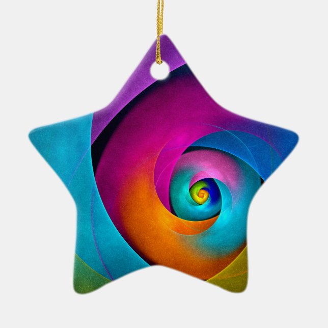 Modern Floral Abstract Art Pink Blue Pattern #17 Ceramic Ornament (Front)