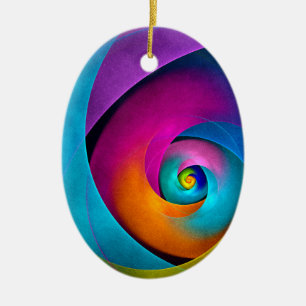 Modern Floral Abstract Art Pink Blue Pattern #17 Ceramic Ornament