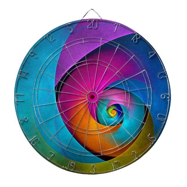 Modern Floral Abstract Art Pink Blue Pattern #17 Dartboard (Front)