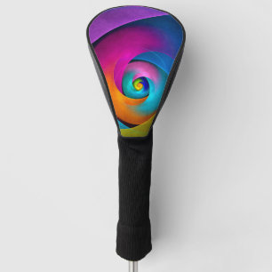 Modern Floral Abstract Art Pink Blue Pattern #17 Golf Head Cover