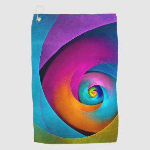 Modern Floral Abstract Art Pink Blue Pattern #17 Golf Towel