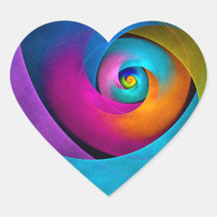 Modern Floral Abstract Art Pink Blue Pattern #17 Heart Sticker