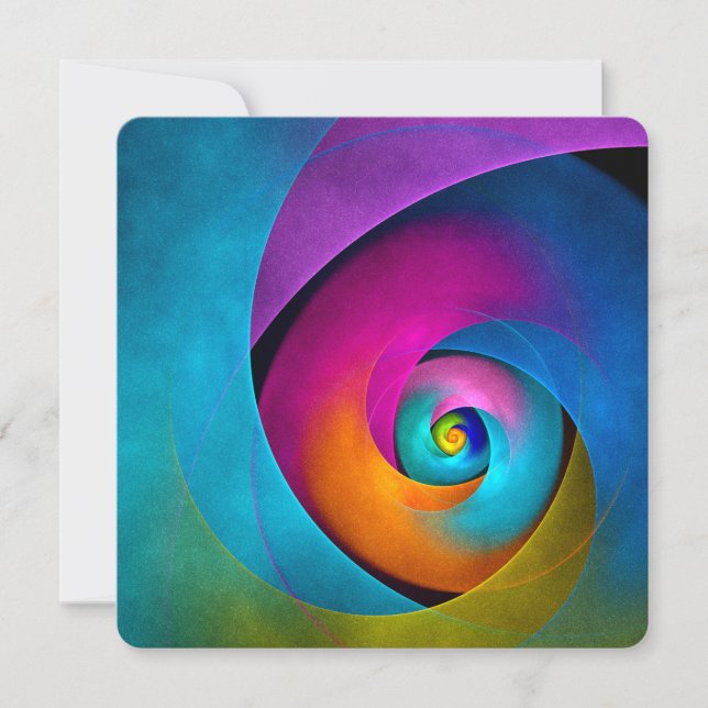 Modern Floral Abstract Art Pink Blue Pattern #17 Invitation (Front)