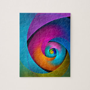 Modern Floral Abstract Art Pink Blue Pattern #17 Jigsaw Puzzle