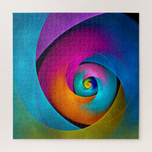 Modern Floral Abstract Art Pink Blue Pattern #17 Jigsaw Puzzle