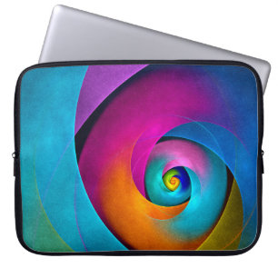 Modern Floral Abstract Art Pink Blue Pattern #17 Laptop Sleeve