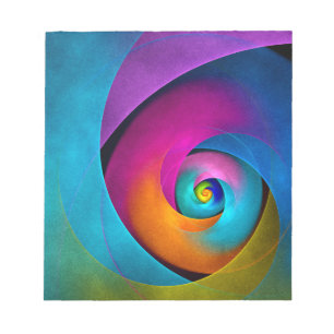 Modern Floral Abstract Art Pink Blue Pattern #17 Notepad