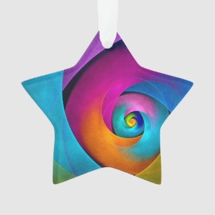 Modern Floral Abstract Art Pink Blue Pattern #17 Ornament