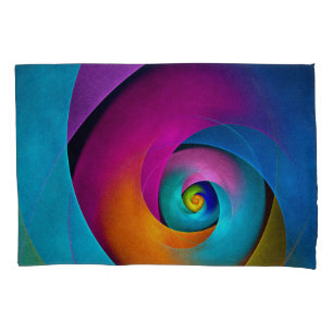 Modern Floral Abstract Art Pink Blue Pattern #17 Pillowcase