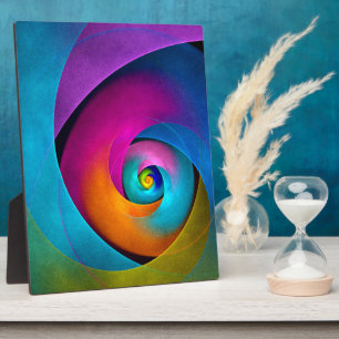 Modern Floral Abstract Art Pink Blue Pattern #17 Plaque