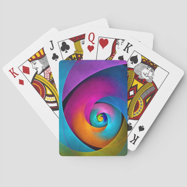 Modern Floral Abstract Art Pink Blue Pattern #17 Playing Cards (Back)