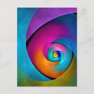 Modern Floral Abstract Art Pink Blue Pattern #17 Postcard