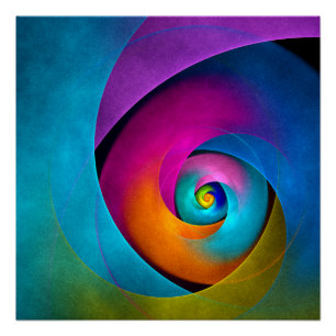Modern Floral Abstract Art Pink Blue Pattern #17 Poster