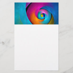 Modern Floral Abstract Art Pink Blue Pattern #17 Stationery