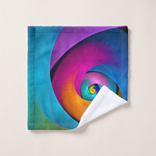 Modern Floral Abstract Art Pink Blue Pattern #17 Wash Cloth