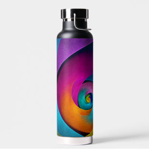 Modern Floral Abstract Art Pink Blue Pattern #17 Water Bottle