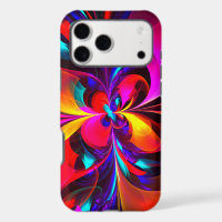 Modern Floral Abstract Art Red Blue Pattern #07