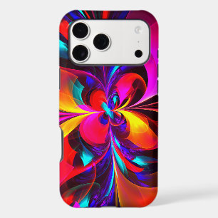 Modern Floral Abstract Art Red Blue Pattern #07