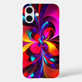 Modern Floral Abstract Art Red Blue Pattern #07 iPhone 16 Plus Case