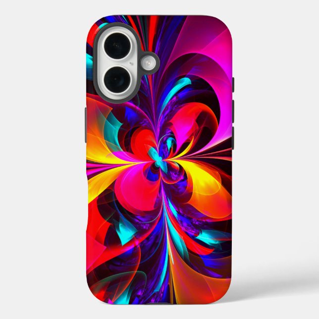 Modern Floral Abstract Art Red Blue Pattern #07 Case-Mate iPhone Case (Back)