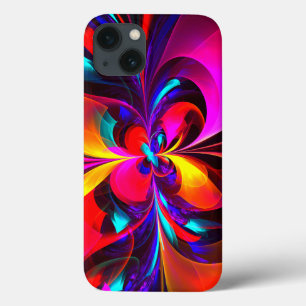 Modern Floral Abstract Art Red Blue Pattern #07 iPhone 13 Case