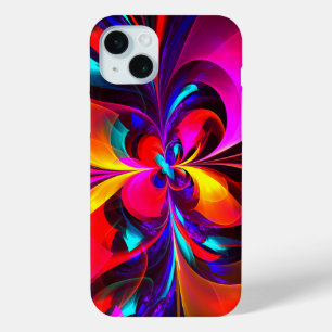 Modern Floral Abstract Art Red Blue Pattern #07 iPhone 15 Mini Case