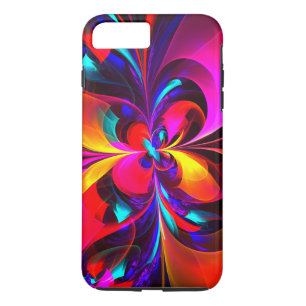 Modern Floral Abstract Art Red Blue Pattern #07 Case-Mate iPhone Case