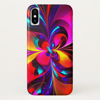 Modern Floral Abstract Art Red Blue Pattern #07 Case-Mate iPhone Case