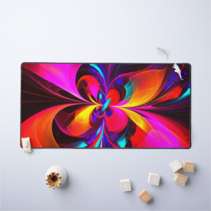 Modern Floral Abstract Art Red Blue Pattern #07 Desk Mat