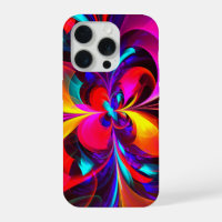 Modern Floral Abstract Art Red Blue Pattern #07