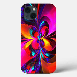 Modern Floral Abstract Art Red Blue Pattern #07 iPhone 13 Case