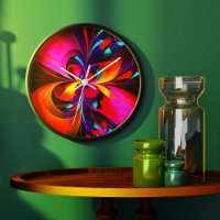 Modern Floral Abstract Art Red Blue Pattern #07