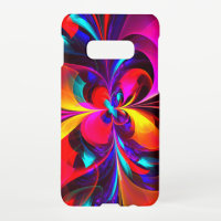 Modern Floral Abstract Art Red Blue Pattern #07