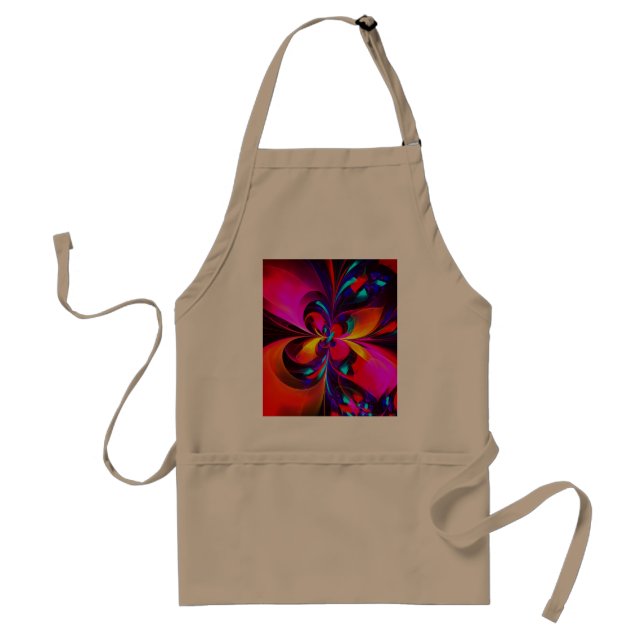 Modern Floral Abstract Art Red Blue Pattern #07 Standard Apron (Front)
