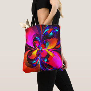 Modern Floral Abstract Art Red Blue Pattern #07 Tote Bag