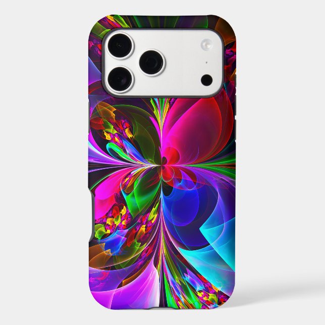 Modern Floral Abstract Art Red Blue Pattern #12 (Back)